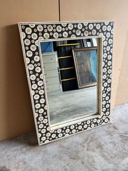 authentic handcrafted bone inlay mirror