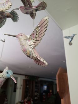 Hummingbird wind chime porcelain  perfect  large