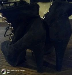 Black platform boots