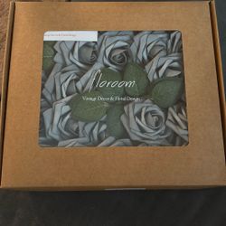 New!2 Floroom Foam Roses - Dusty Blue/Slate Color (DIY, Wedding, Crafts)