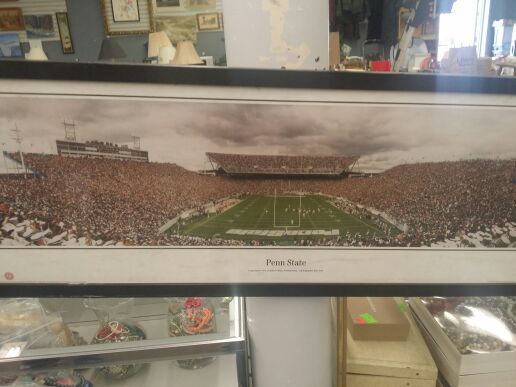 Penn State football stadium panoramic framed photograph, measures 15 x 40.5"