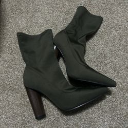 Olive Green Heel Boots