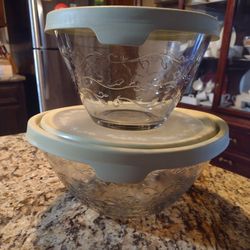 Princess House USADOS Set De Bowl Grande y Bowl Chico Con Tapas