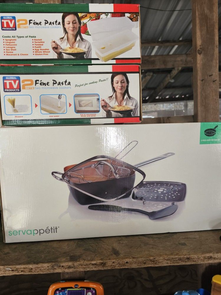 5pc Fry Pan and Pasta Cookers 