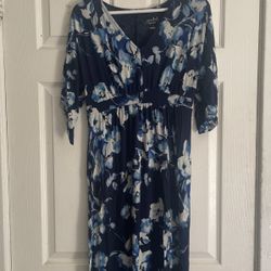 Blue Floral Maternity Dress
