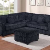 Black Sectional Sofa With Ottoman Brand New 