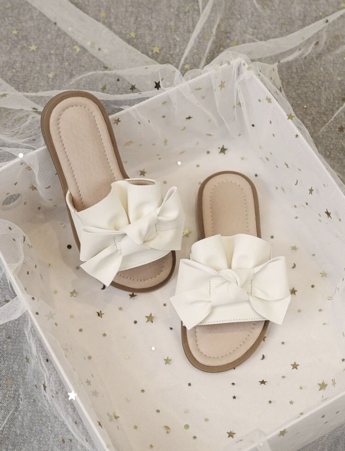 Girls Bow Slide Sandals
