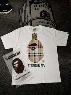 White Burberry Bape Tee