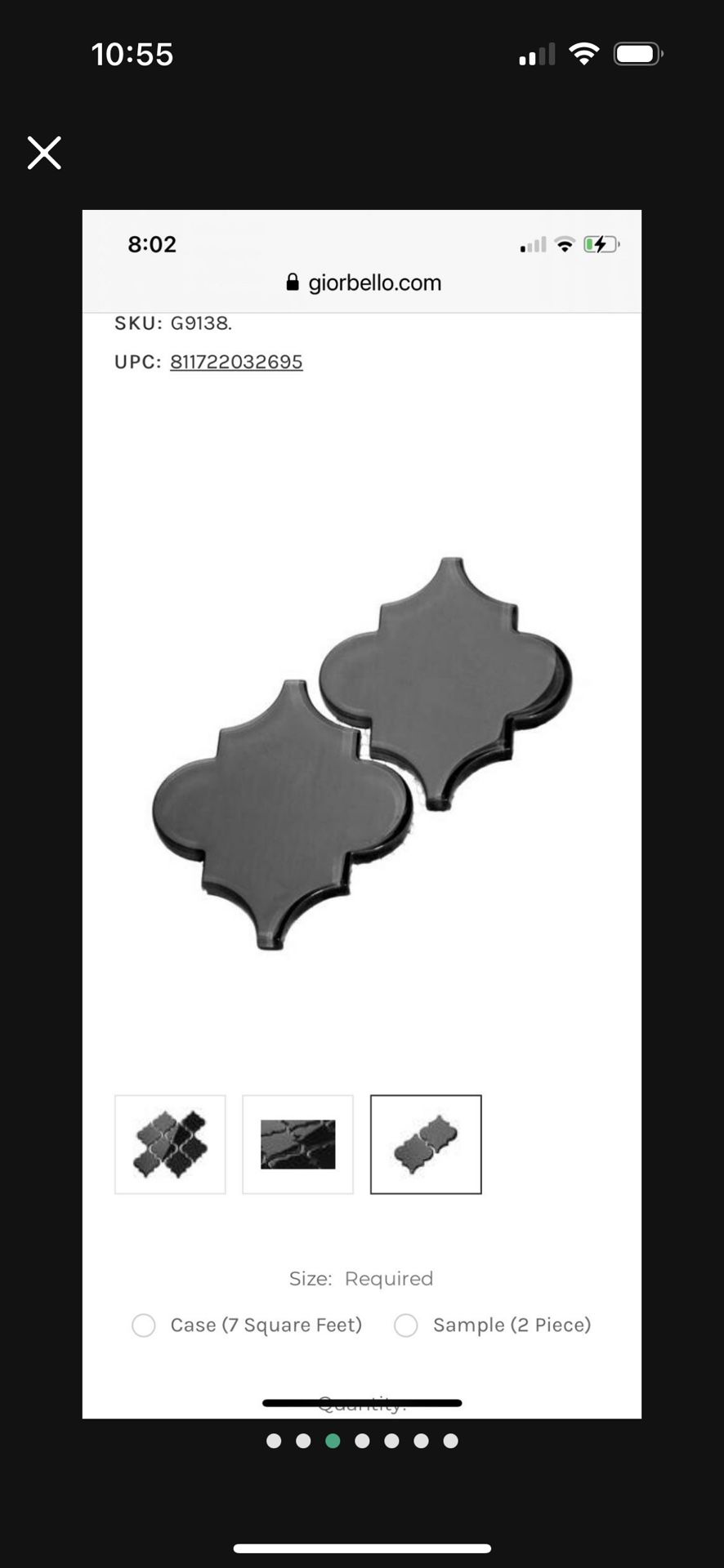 1CS 11 SHEETS ARABESQUE GLOSSY BKACK MOSAICS NEW Fragrance