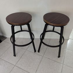 Two Adjustable Bar Stools - Like New Condition