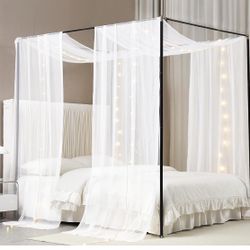 New Full/Queen Canopy Curtains With Lights