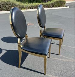 Classic Modern Luxury Glam Gold Stainless Steel Dining Chairs
