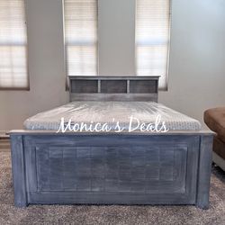 Full Solid Wood Bed With Memory Foam Mattress $480