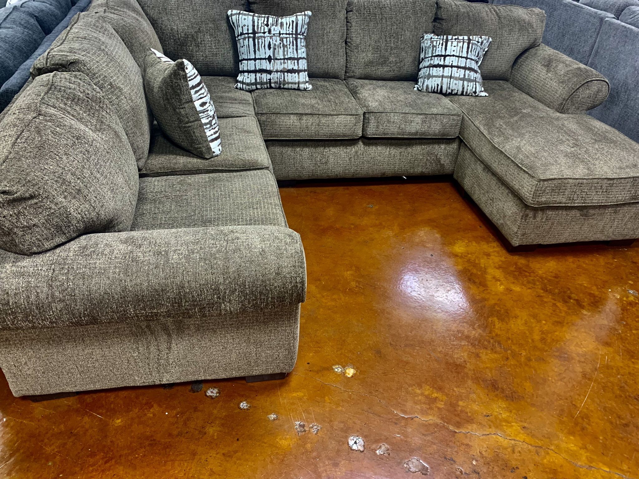 Large Brown Sectional Sofa Couch