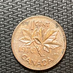 1976 Canadian Penny Coin 
