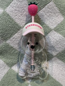 Starbucks Barrista Glass Pink Drink Cup