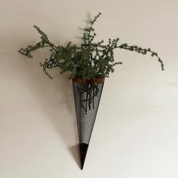 2 Vintage Cone Mesh Baskets/Wall Pockets