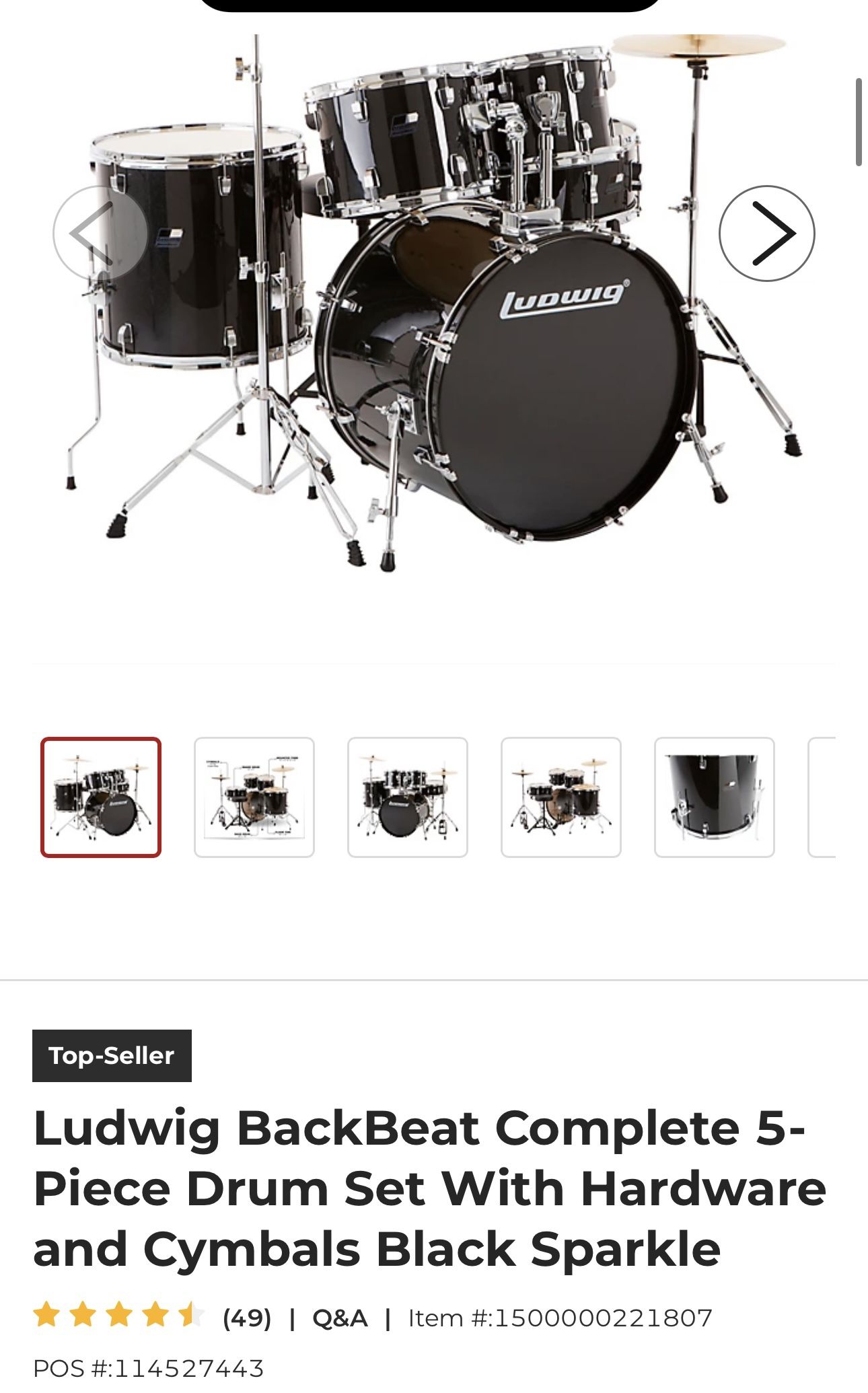 5 piece Ludwig Drumset