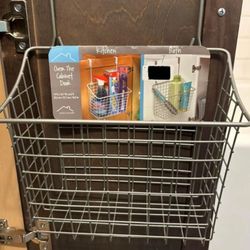 Over the Cabinet Door Metal Storage Basket, New / Never Used