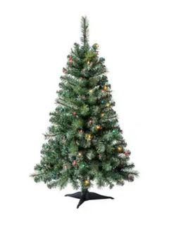 4ft. Pre-Lit Christmas Tree with Multicolor Lights And separate Christmas Lights