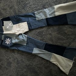 Tunnel Vision/Alice Patchwork Denim Flares