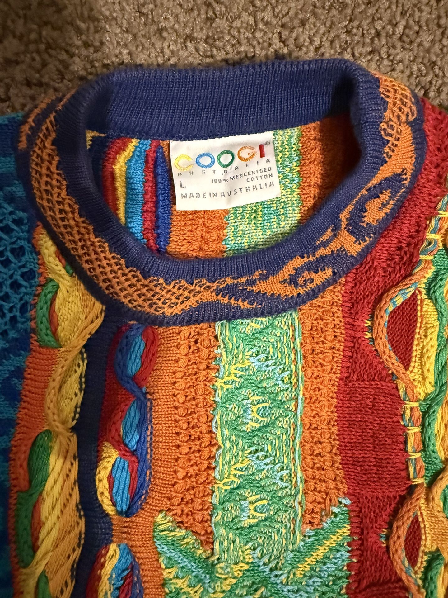 Vintage Coogi Sweater – 90s Multicolor 3D Knit – Rare Vintage Coogi Sweater – 90s Multicolor 3D Knit – Rare