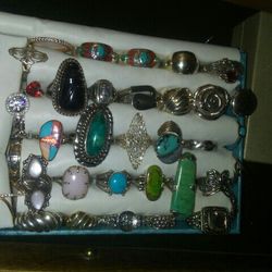 Rings Sterling silver Real Stones.$$$$$$ 45 Each