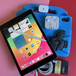 Apple IPad 6th Generation (9.7” Retina / Touch ID) 128GB with kids protective case, Pen & Accessories 