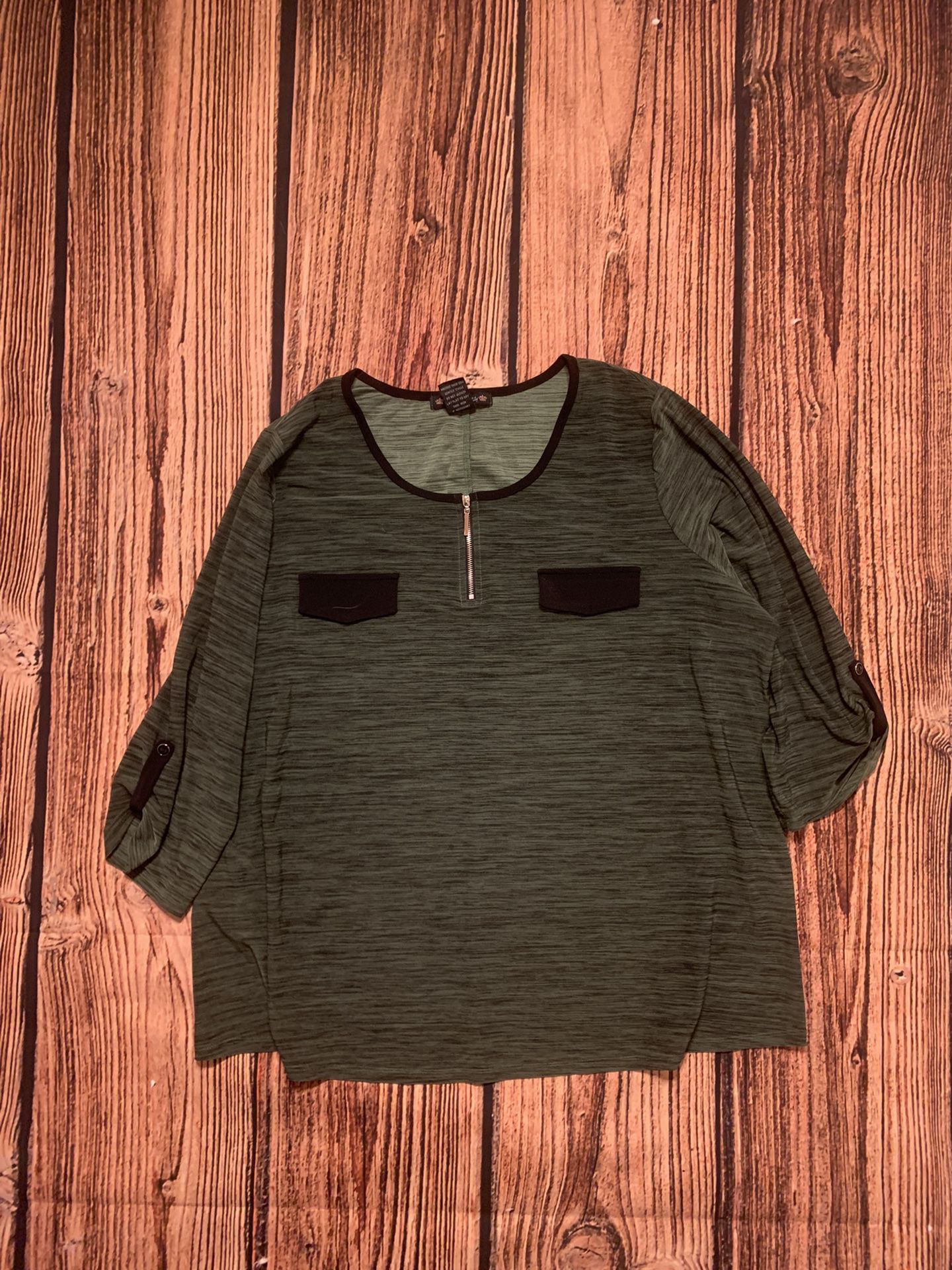 Women’s Green And Black Blouse 2XL