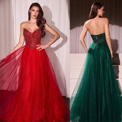 New With Tags Strapless Beaded Tulle Ball Gown $199j