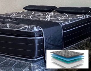 BRAND NEW QUEEN AND KING 14 INCH HYBRID PILLOWTOP MATTRESS ONLY BED ORDER HERE PAY ON DELIVERY