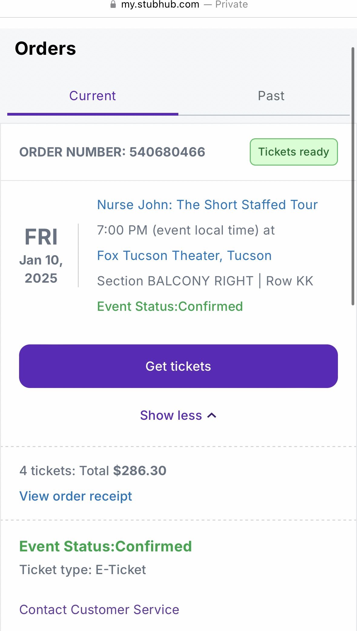 Nurse John Tickets