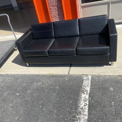 Black Leather Couch 