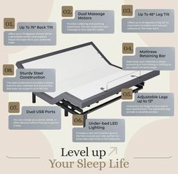 Adjustable Bed Frame King Prime II with Massage and Wireless Remote