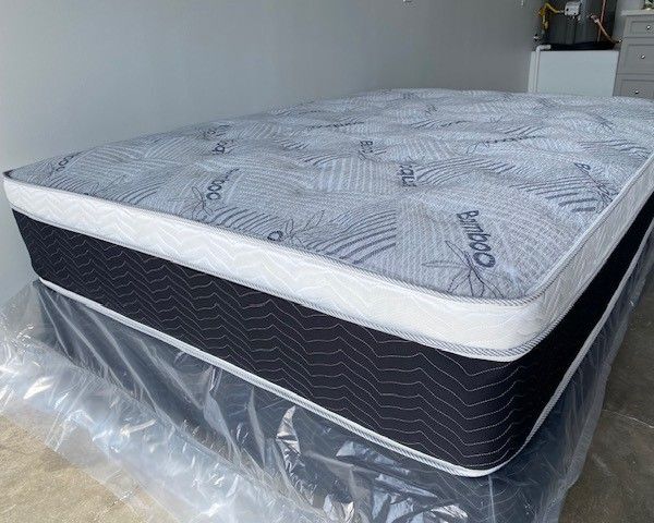 Euro Bamboo Pillow Top Queen Size Mattress!