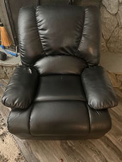 Black Faux Leather Recliner Chair