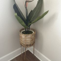 Faux Palm Tree Plant And stand 
