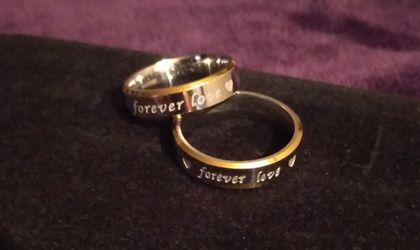 His 10/Hers 7 Stainless Steel Couples Rings