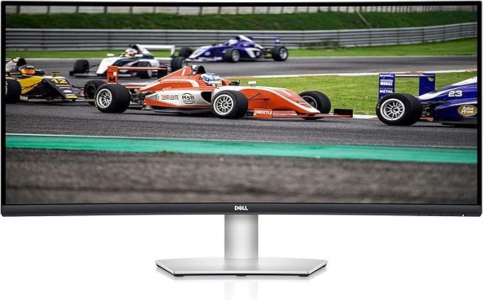 Dell S3422DW Curved Monitor - 34-inch WQHD (3440 x 1440) Display, 1800R Curved Screen, Built-in Dual 5W Speakers, 4ms Grey-to-Grey Response Time, 16.7