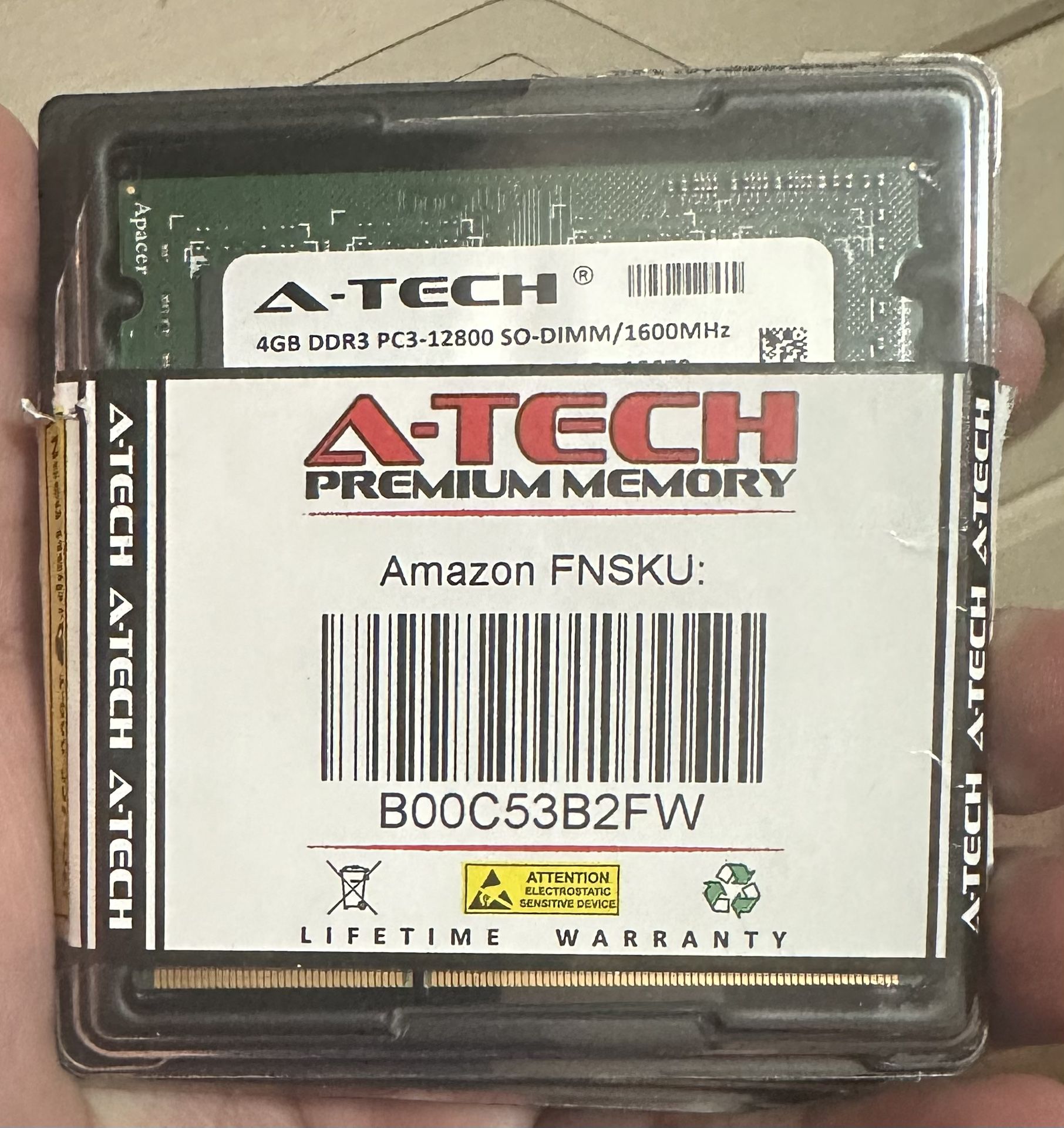 4 Gb ddr3 pc3-12800-so-dimm/1600Mhz