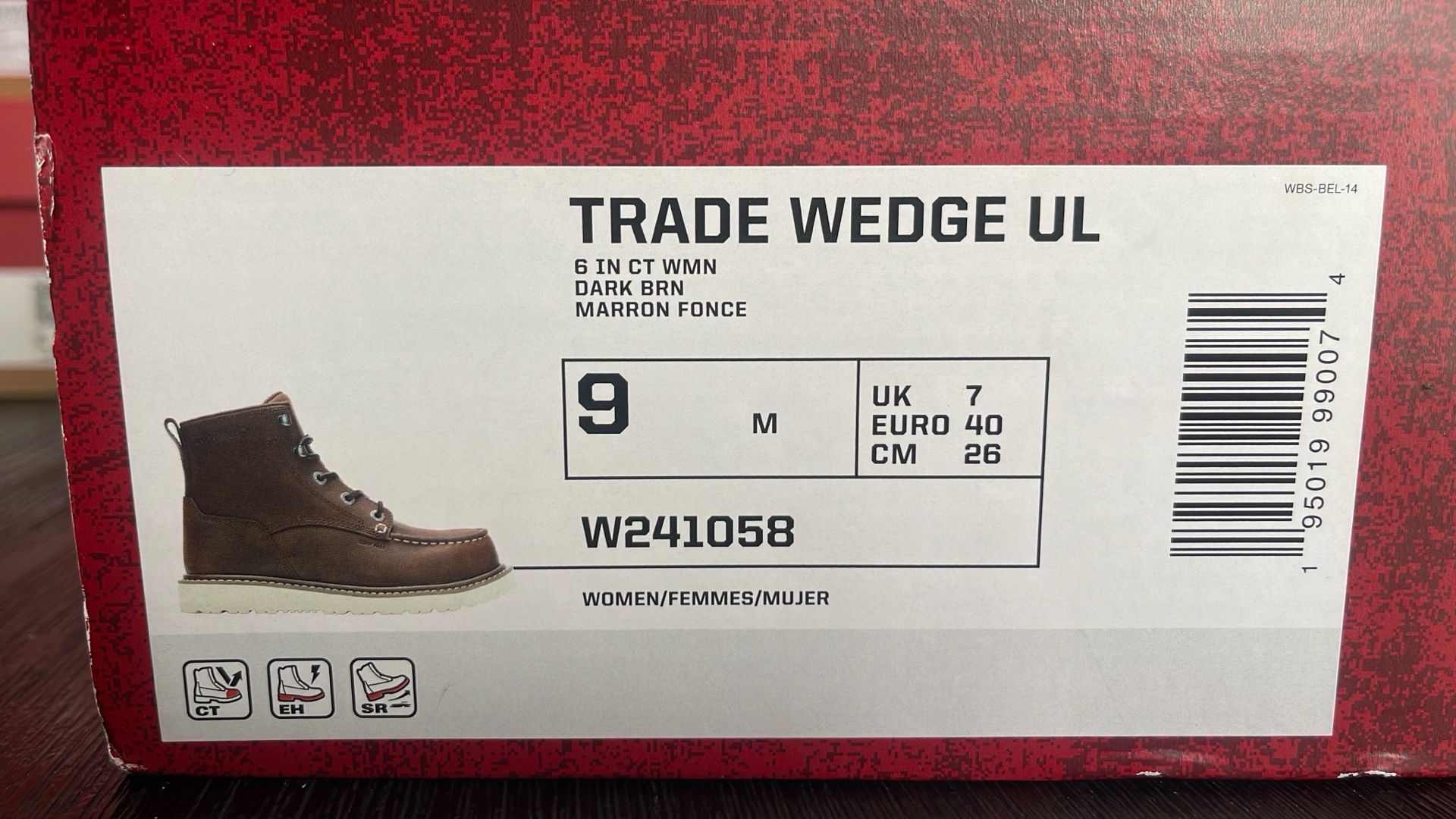 Wolverine Trade Wedge UL Size 9 Color Brown M