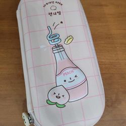 Kakao Japan Chiikawa Smoko PEACH Makeup Pencil Case Holder - New!!