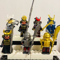 Japanese Shogun Samurai Warriors 7pc Minifigure Set LEGO Compatible