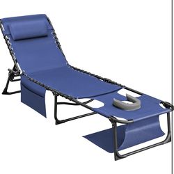 Face Down Chaise Lounge Chair 5-Position Adjustable Sunbathing, Foldable Tanning Chair with Face& Arm Holes, Outdoor Recliner for Pool, Beach, Patio, 