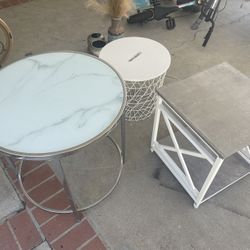 2 Tables, Storage Bin, Shoe Rack, Vases,  Wall decor