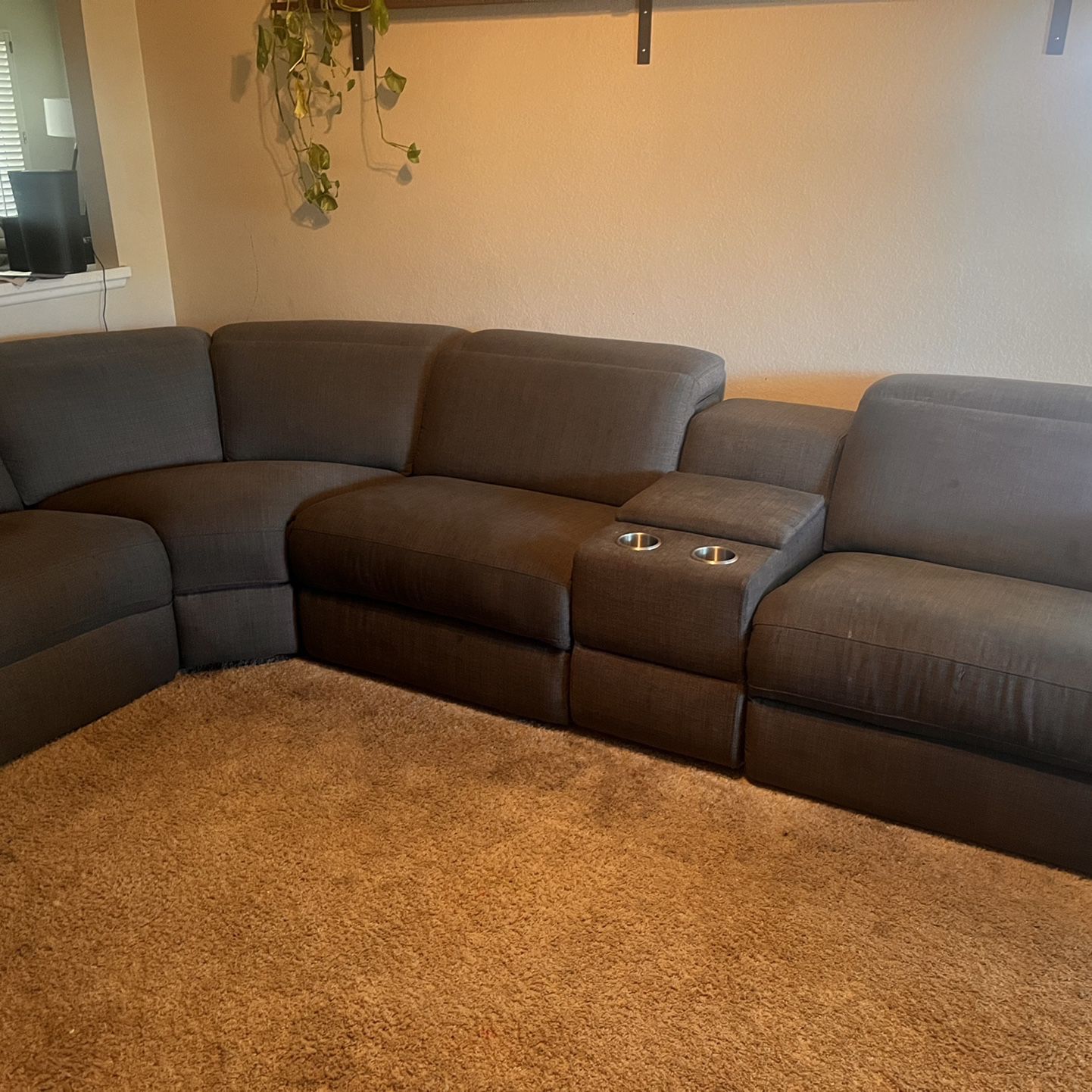 Grey Sectional Reclining Couch