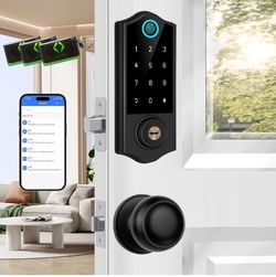 Fingerprint Smart Door Locks for Front Door with Handle Set, App Control, Keyless Entry Door Lock Keypad Deadbolt
