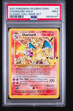 2021 POKEMON CELEBRATIONS CLASSIC COLLECTIONCHARIZARD-HOLO 4 PSA 9