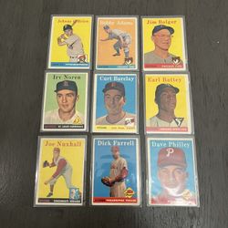 1958 Topps Baseball Cards Lot Of 9 All Fine- Vf