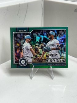 2026 Topps Julio Rodriguez & Cal Raleigh Green/Aqua Rainbow foil /99